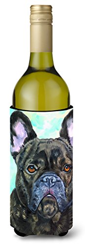 Caroline's Treasures 7380LITERK French Bulldog Lookin at You Wine Bottle Hugger Bottle Cooler Sleeve Hugger Machine Washable Collapsible Insulator Beverage Insulated Holder