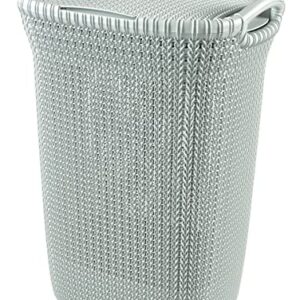 Curver Knit Laundry Storage Hamper, Misty Blue, 57 Litre