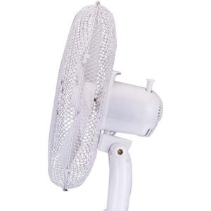 Brentwood Kool Zone Oscillating Stand Fan, 3-Speed 16-inch, White
