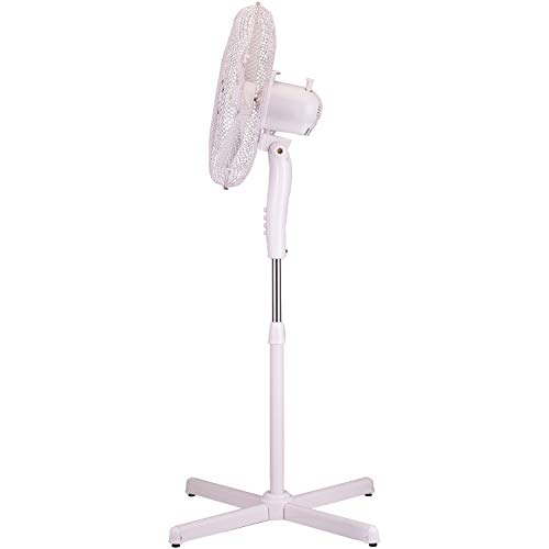 Brentwood Kool Zone Oscillating Stand Fan, 3-Speed 16-inch, White