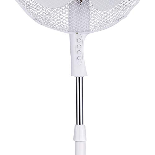 Brentwood Kool Zone Oscillating Stand Fan, 3-Speed 16-inch, White