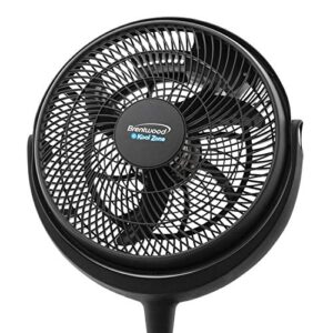 Brentwood Kool Zone High Velocity Air Circulator Fan, 2in1 3-Speed 12-inch, Black