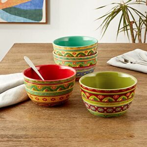 Certified International Tunisian Sunset Ice Cream Bowls (Set of 4), 5.25", Multicolor