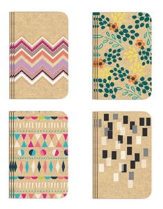 pocket notebook set (12 notebookstotal) 3.25" x 5.25" lined pages, stitched binding, 4 different designs stationery notepad