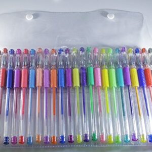 ArtQ Gel Pen Set of 24 Glitter/Neon/Metallic & Pastel Great Coloring | Draw Sketch Doodle Art | Personalize Greeting Cards | Fun Creative Gift