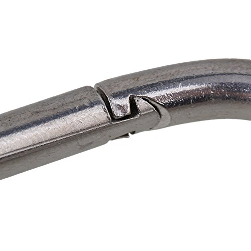 CNBTR 50mm Silver M5 Spring 304 Stainless Steel Snap Hook Eyelet Link Pack of 5