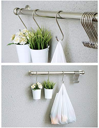 Gikbay Heavy-Duty Stainless Steel, Gardening Tools for Plants, Silver Hanging Hooks Installation Hardware Designed for Any Kitchen (S, 10 Pcs), Small