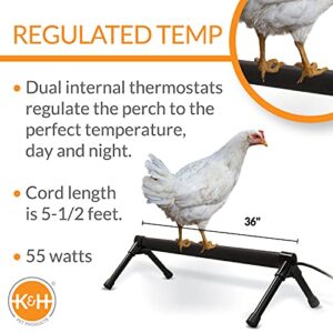 K&H Pet Products Thermo-Chicken Heated Perch Gray 36" 55W