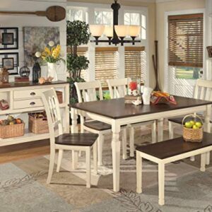 Signature Design by Ashley Whitesburg Cottage Dining Room Server with 2 Storage, Brown & White