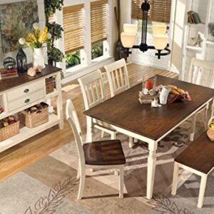 Signature Design by Ashley Whitesburg Cottage Dining Room Server with 2 Storage, Brown & White