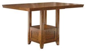 signature design by ashley ralene traditional 36" counter height dining room extension table, medium brown