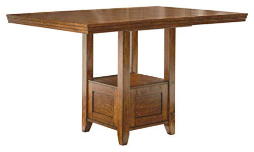 Signature Design by Ashley Ralene Traditional 36" Counter Height Dining Room Extension Table, Medium Brown