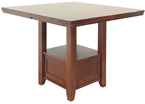 Signature Design by Ashley Ralene Traditional 36" Counter Height Dining Room Extension Table, Medium Brown