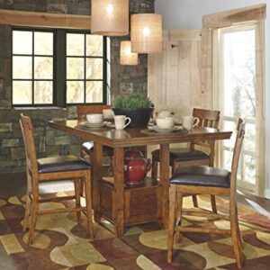 Signature Design by Ashley Ralene Traditional 36" Counter Height Dining Room Extension Table, Medium Brown