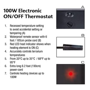 Hagen Exo-Terra Electronic ON/Off Thermostat, 100 Watt