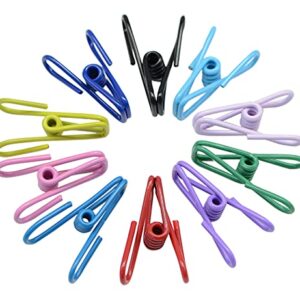 Chip Clips, 30 Pcs 2 Inch 10 Different Random Colors Utility Metal Clips PVC-Coated High Elasticity Good Persistence for Clothespins Paper Clips Food Clips Bag Clips Clothes Pins(Mixed Colors 30pcs)