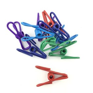 Chip Clips, 30 Pcs 2 Inch 10 Different Random Colors Utility Metal Clips PVC-Coated High Elasticity Good Persistence for Clothespins Paper Clips Food Clips Bag Clips Clothes Pins(Mixed Colors 30pcs)