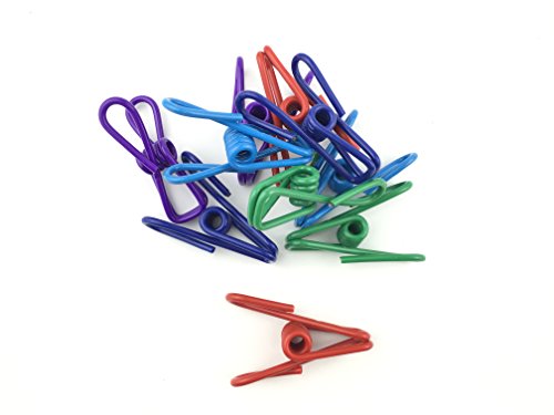 Chip Clips, 30 Pcs 2 Inch 10 Different Random Colors Utility Metal Clips PVC-Coated High Elasticity Good Persistence for Clothespins Paper Clips Food Clips Bag Clips Clothes Pins(Mixed Colors 30pcs)