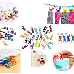 Chip Clips, 30 Pcs 2 Inch 10 Different Random Colors Utility Metal Clips PVC-Coated High Elasticity Good Persistence for Clothespins Paper Clips Food Clips Bag Clips Clothes Pins(Mixed Colors 30pcs)