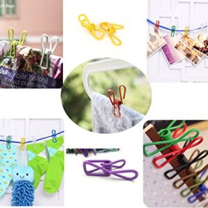 Chip Clips, 30 Pcs 2 Inch 10 Different Random Colors Utility Metal Clips PVC-Coated High Elasticity Good Persistence for Clothespins Paper Clips Food Clips Bag Clips Clothes Pins(Mixed Colors 30pcs)