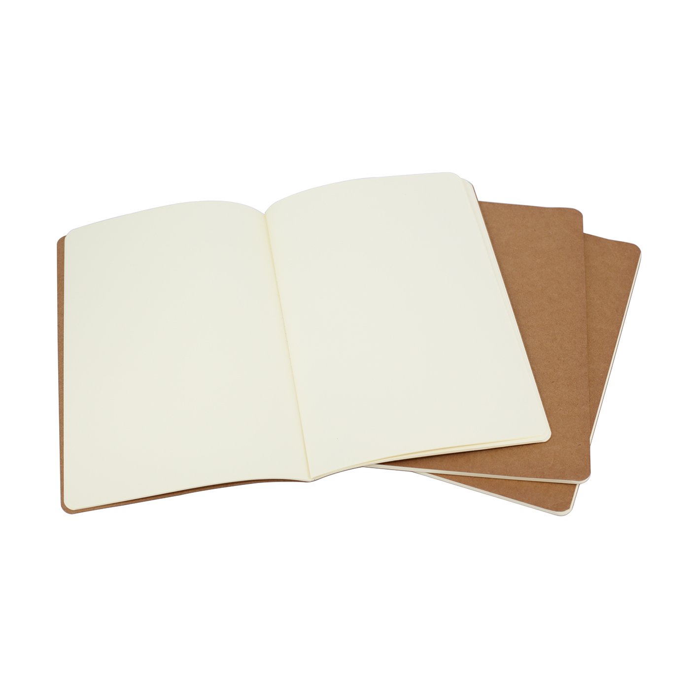 Set of 3 Kraft Cover Journals: 8.25x5.5 inches, 100gsm Ivory Pages, 30 Sheets (60 Pages), Blank, DIY-friendly, and Versatile for Daily Use