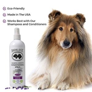 BarkLogic Leave in Conditioning Hair Detangling Spray Conditioner, 16oz, Lavender - Dog & Puppy Detangler and Dematting Spray