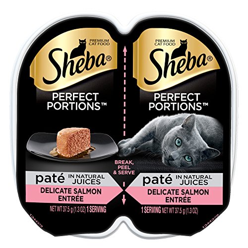 Sheba Perfect Portions Premium Pate Salmon Entrée Twin Pack Wet Cat Food, 1.3 Ounce (Pack of 2)