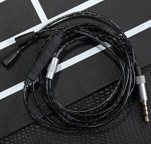 sqrmekoko ofc upgrade audio cable cord with volume control and mic function for sennheiser ie8, ie80, ie8i earphone