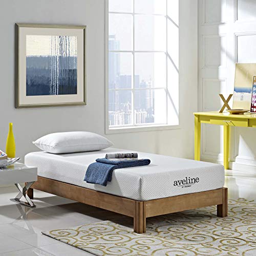 Modway Aveline Memory Foam Bed Mattress Conventional, Twin,Firm, White