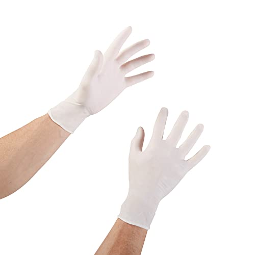 McKesson Confiderm PC Latex Exam Gloves - Powder-Free, Ambidextrous, Textured, Non-Sterile - Ivory, Size Medium, 100 Count, 1 Box