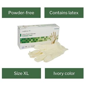 McKesson Confiderm PC Latex Exam Gloves - Powder-Free, Ambidextrous, Textured, Non-Sterile - Ivory, Size XL, 100 Count, 1 Box