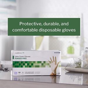 McKesson Confiderm PC Latex Exam Gloves - Powder-Free, Ambidextrous, Textured, Non-Sterile - Ivory, Size XL, 100 Count, 1 Box