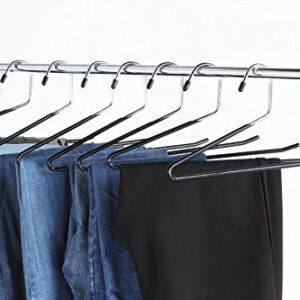 Jeronic Pant Hangers, 20 Pack Steel, Black, 20 Count