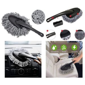 Shopping GD Multi-Functional Car Duster Cleaning Dirt Dust Clean Brush Dusting Tool Mop Gray Car Cleaning Products