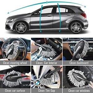 Shopping GD Multi-Functional Car Duster Cleaning Dirt Dust Clean Brush Dusting Tool Mop Gray Car Cleaning Products