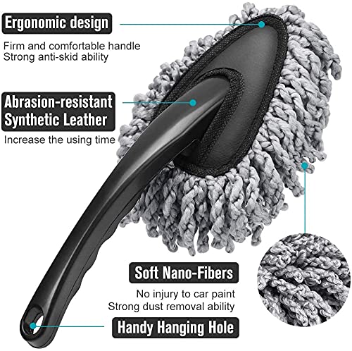 Shopping GD Multi-Functional Car Duster Cleaning Dirt Dust Clean Brush Dusting Tool Mop Gray Car Cleaning Products