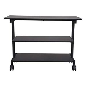 Stand Up Desk Store 3-Shelf Rolling Desk Return Side Desk Organizer and Bookcase on Wheels