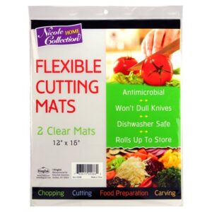 Flexible Plastic Cutting Board Mats set, Clear Kitchen Cutting Board Set of 2 Clear Mats