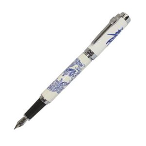 zoohot jinhao fountain pen blue and white porcelain chinese dragon medium nib