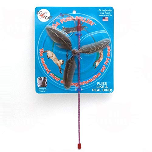 GoCat Da Purr-Peller Cat Toy, A Feather Propeller That Spins as it is Guided Through The Air, All Breed Sizes
