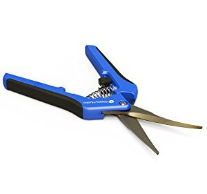 2 Pack Curved Tip Trimming Scissors with Spring-Loaded Comfort Grip Handles and Titanium Coated Blades