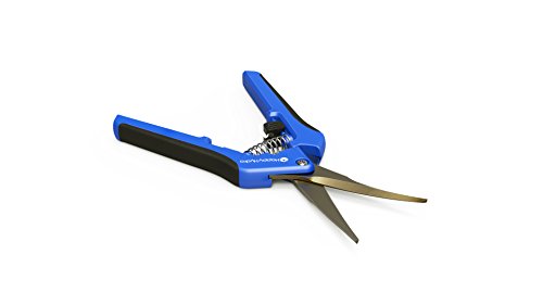 2 Pack Curved Tip Trimming Scissors with Spring-Loaded Comfort Grip Handles and Titanium Coated Blades