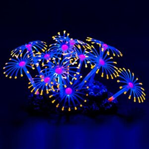 uniclife glowing effect artificial coral plant for fish tank, decorative aquarium ornament, orange
