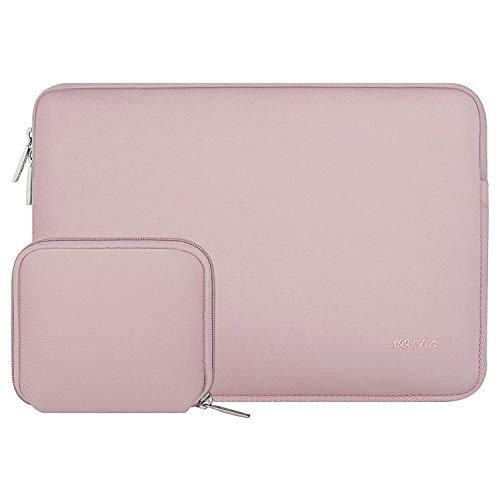 MOSISO Laptop Sleeve Compatible with MacBook Air/Pro, 13-13.3 inch Notebook, Compatible with MacBook Pro 14 inch 2023-2021 A2779 M2 A2442 M1, Neoprene Bag with Small Case, Baby Pink