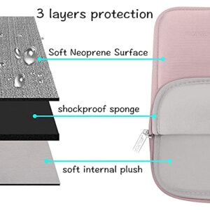 MOSISO Laptop Sleeve Compatible with MacBook Air/Pro, 13-13.3 inch Notebook, Compatible with MacBook Pro 14 inch 2023-2021 A2779 M2 A2442 M1, Neoprene Bag with Small Case, Baby Pink