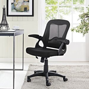 Modway Advance Mesh Ergonomic Computer Desk Office Chair in Black With Flip-Up Arms