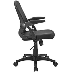 Modway Advance Mesh Ergonomic Computer Desk Office Chair in Black With Flip-Up Arms