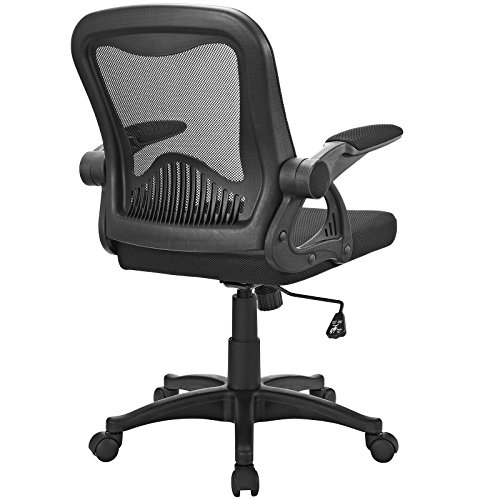 Modway Advance Mesh Ergonomic Computer Desk Office Chair in Black With Flip-Up Arms