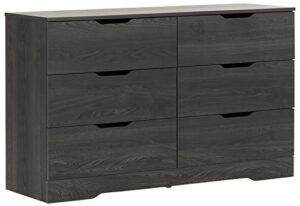 south shore holland 6-drawer double dresser, gray oak