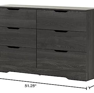 South Shore Holland 6-Drawer Double Dresser, Gray Oak